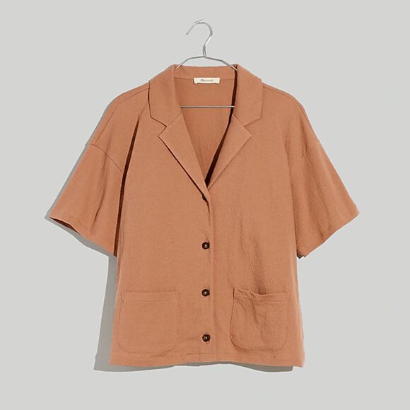 EUC Madewell Knit Lightspun Camp Shirt in Faded Earth, Sz XS - Picture 2 of 4